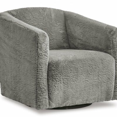 Signature Design by Ashley | Living Room Gray Faux Fur Accent Chair