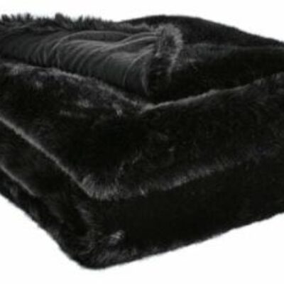 Signature Design by Ashley | Living Room Gariland Black Faux Fur Throw