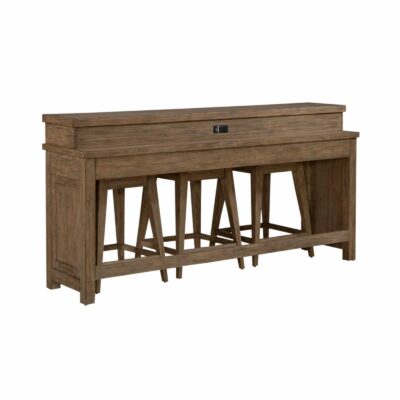 Liberty Furniture | Dining Room Rustic 4-Piece Bar and Stool Console Table Set with USB Port(s)