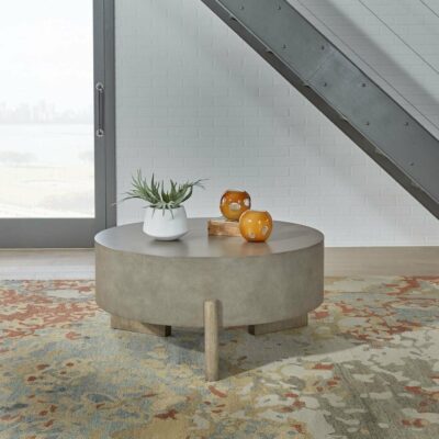 Liberty Furniture | Living Room Contemporary Faux Concrete Round Cocktail Table