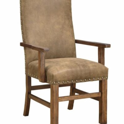 Emerald | Dining Room Transitional Upholstered Dining Arm Chair with Nailhead Trim