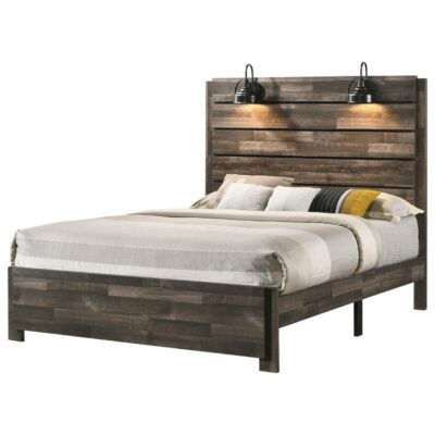 Crown Mark | Kids Contemporary Full Low Profile Bed with Built-In Lighting