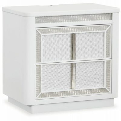 Signature Design by Ashley | Bedroom Glam 2-Drawer Nightstand with Built-in LED Lighting