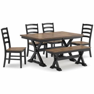 Signature Design by Ashley | Dining Room Dining Table, 4 Chairs And Bench