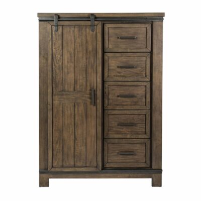 Liberty Furniture | Bedroom Transitional 5-Drawer Sliding Door Chest with Adjustable Shelves