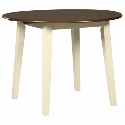 Signature Design by Ashley | Dining Room Two-Tone Finish Round Dining Room Drop Leaf Table