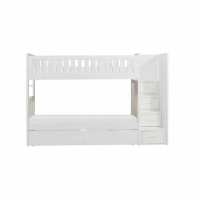 Homelegance | Kids Transitional Twin over Twin Step Bunk Bed with Storage Boxes