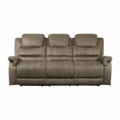 Homelegance | Living Room Transitional Double Reclining Sofa with Center Drop-Down Cup Holders and USB Ports