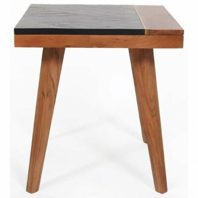 Steve Silver | Living Room Mid-Century Modern Square End Table with Slate Top