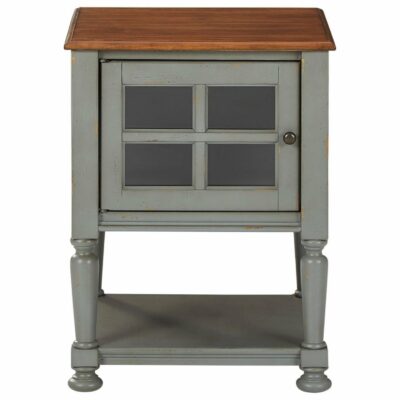 Signature Design by Ashley | Living Room Antique Gray/Brown Accent Cabinet with Glass Door