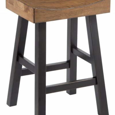 Signature Design by Ashley | Dining Room Rustic Two-Tone Stool with Saddle Seat