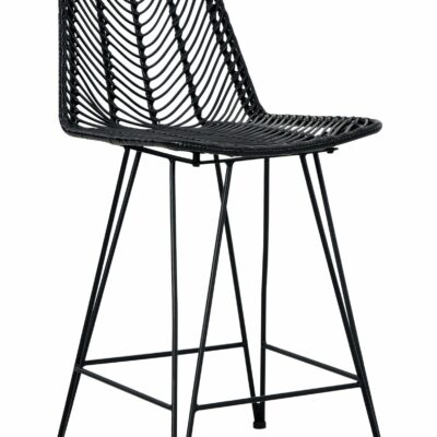 Signature Design by Ashley | Dining Room Black Handwoven Counter Height Bar Stool