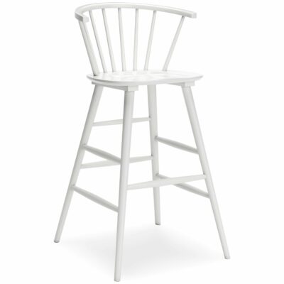 Signature Design by Ashley | Dining Room White Solid Wood Spindle Back Bar Height Stool