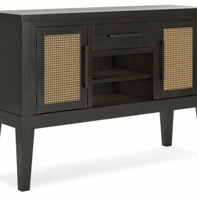 Signature Design by Ashley | Dining Room Dining Server in Aged Black with Faux Cane Accents