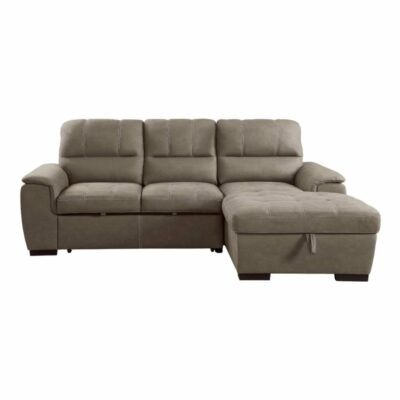 Homelegance | Living Room Casual 2-Piece Sectional Sofa with Pull-Out bed and Hidden Storage