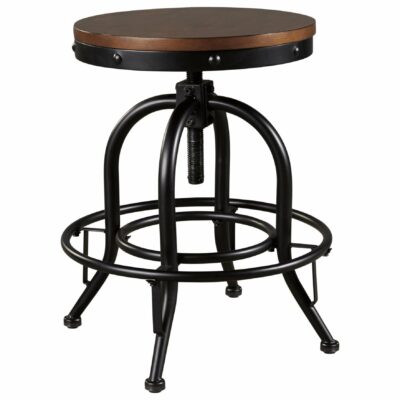 Signature Design by Ashley | Dining Room Metal Counter Height Swivel Barstool with Wood Seat