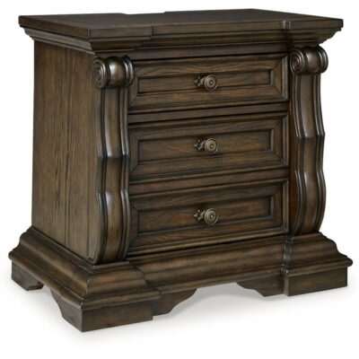 Signature Design by Ashley | Bedroom Traditional 3-Drawer Nightstand with USB Ports