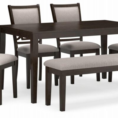 Signature Design by Ashley | Dining Room Dining Table And 4 Chairs And Bench (Set Of 6)