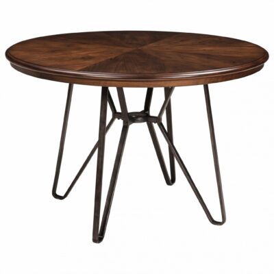 Signature Design by Ashley | Dining Room Round Dining Room Table with Metal Hairpin Legs