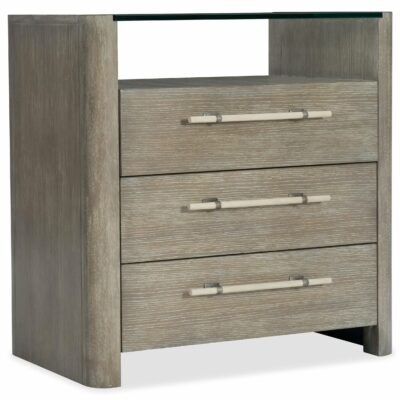 Hooker Furniture | Bedroom Transitional 3-Drawer Nightstand with Glass Top