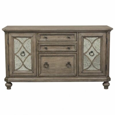 Liberty Furniture | Home Office Cottage Credenza with Antiqued Mirrored Doors