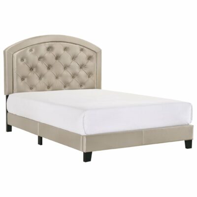 Crown Mark | Kids Full Upholstered Platform Bed with Adjustable Headboard