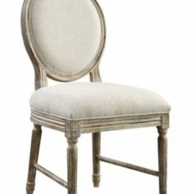 Emerald | Dining Room Relaxed Vintage Upholstered Dining Side Chair White Linen