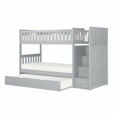 Homelegance | Kids Transitional Twin/Twin Step Bunk Bed with Twin Trundle