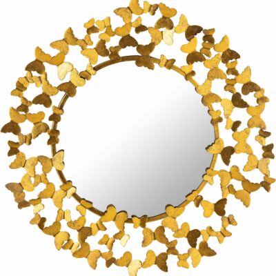 Meridian Furniture | Accents & Decor Contemporary Gold Foil Butterfly Mirror