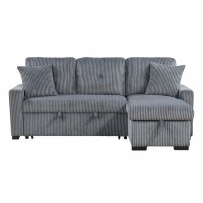 Homelegance | Living Room Casual 3-Piece Reversible Sectional Sofa with Pull-Out Bed and Hidden Storage