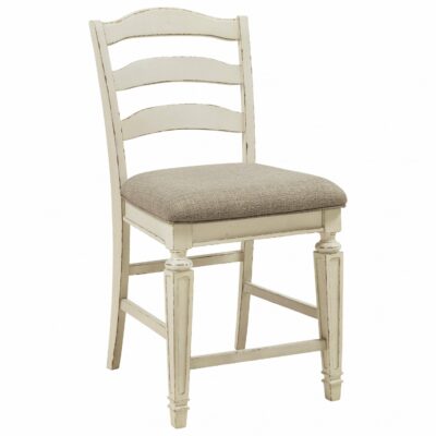 Signature Design by Ashley | Dining Room Counter Height Upholstered Barstool with Ladderback