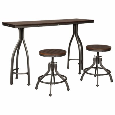 Signature Design by Ashley | Dining Room Industrial 3-Piece Rectangular Counter Table Set