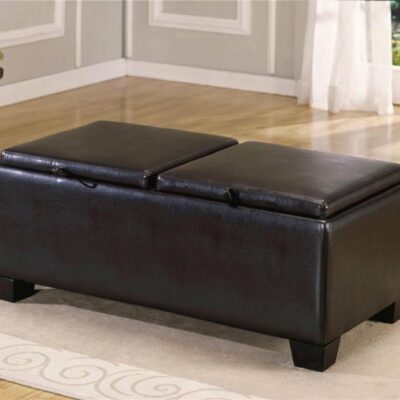 Homelegance | Living Room PVC Ottoman with 2 Storage/Covers