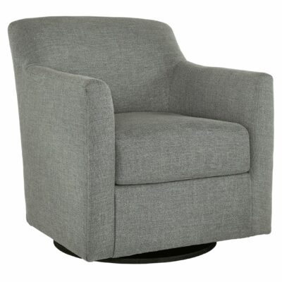 Signature Design by Ashley | Living Room Swivel Accent Chair in Smoke Polyester Fabric