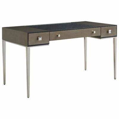 Lexington | Home Office Foreau Writing Desk with Drop Front Keyboard Storage and Mirrored Top