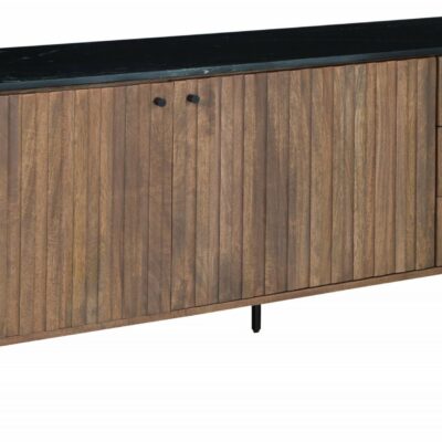 Signature Design by Ashley | Living Room Contemporary 3-Drawer Marble Top TV Stand/Accent Cabinet