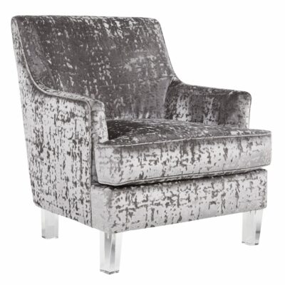 Signature Design by Ashley | Living Room Crushed Velvet Accent Chair with Acrylic Legs