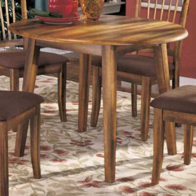 Ashley Furniture | Dining Room Hickory Stained Hardwood Round Drop Leaf Table