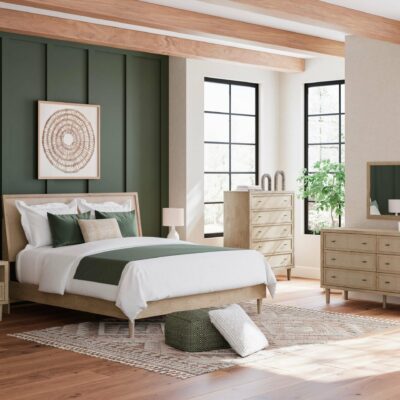 Signature Design by Ashley | Bedroom Contemporary King Panel Bed, Dresser, Mirror And Nightstand