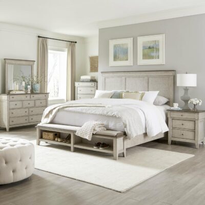 Liberty Furniture | Bedroom Modern Farmhouse 5-Piece Queen Storage Bedroom Set with Charging Station