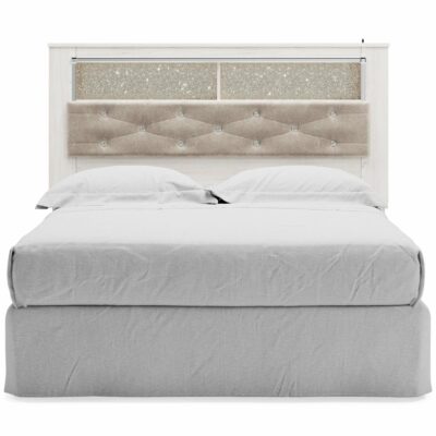 Signature Design by Ashley | Bedroom Queen Upholstered Panel Bookcase Headboard