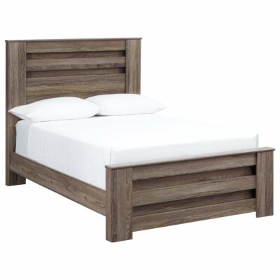 Signature Design by Ashley | Kids Full Panel Bed in Warm Gray Rustic Finish