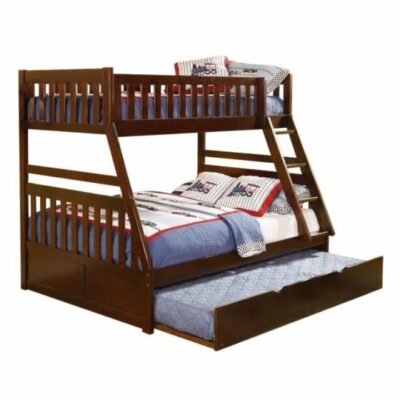 Homelegance | Kids Transitional Twin/Full Bunk Bed with Twin Trundle