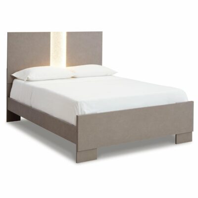 Signature Design by Ashley | Bedroom Contemporary Queen Panel Bed with LED Headboard