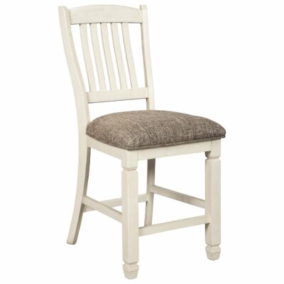 Signature Design by Ashley | Dining Room Relaxed Vintage Upholstered Counter Height Stool with Slat Back