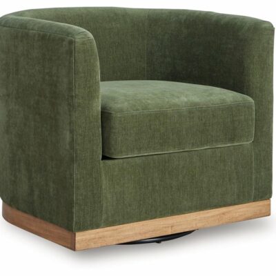 Signature Design by Ashley | Living Room Forest Green Swivel Chair with Plinth Base