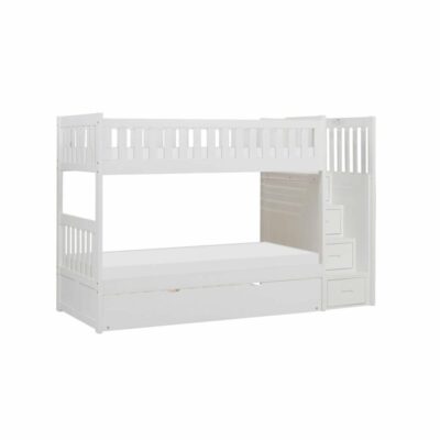 Homelegance | Kids Transitional Twin/Twin Step Bunk Bed with Twin Trundle