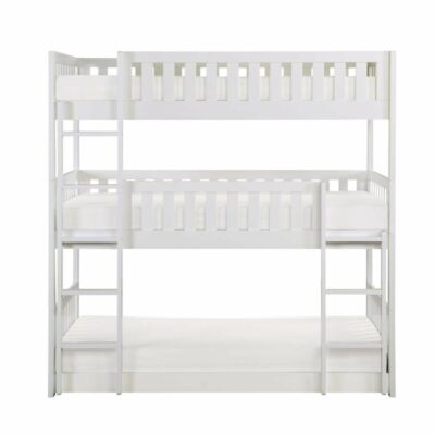 Homelegance | Kids Transitional Triple Bunk Bed with Ladders