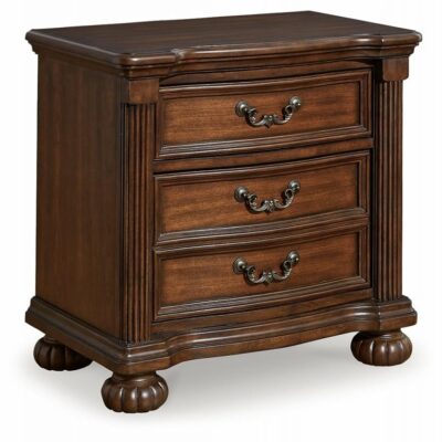 Signature Design by Ashley | Bedroom Traditional 3-Drawer Nightstand with Hidden Pull-out Tray