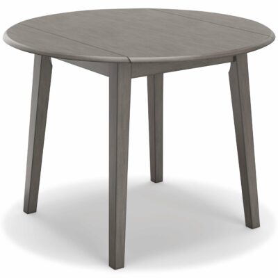 Signature Design by Ashley | Dining Room Gray Round Drop Leaf Dining Table